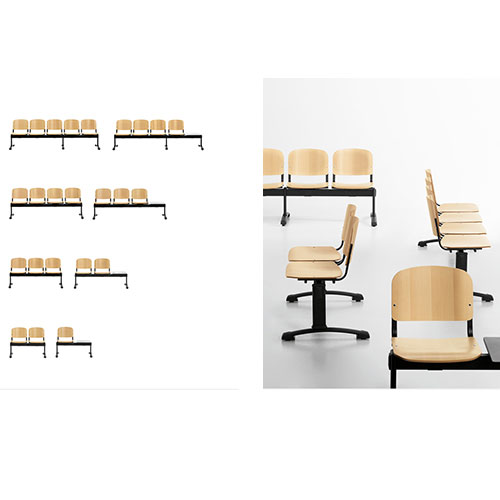 Scaune sala de asteptare Linea Fabbrica, Leo Wood Bench